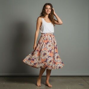 By Anthropologie Floral Stripe Maxi Skirt – Size L